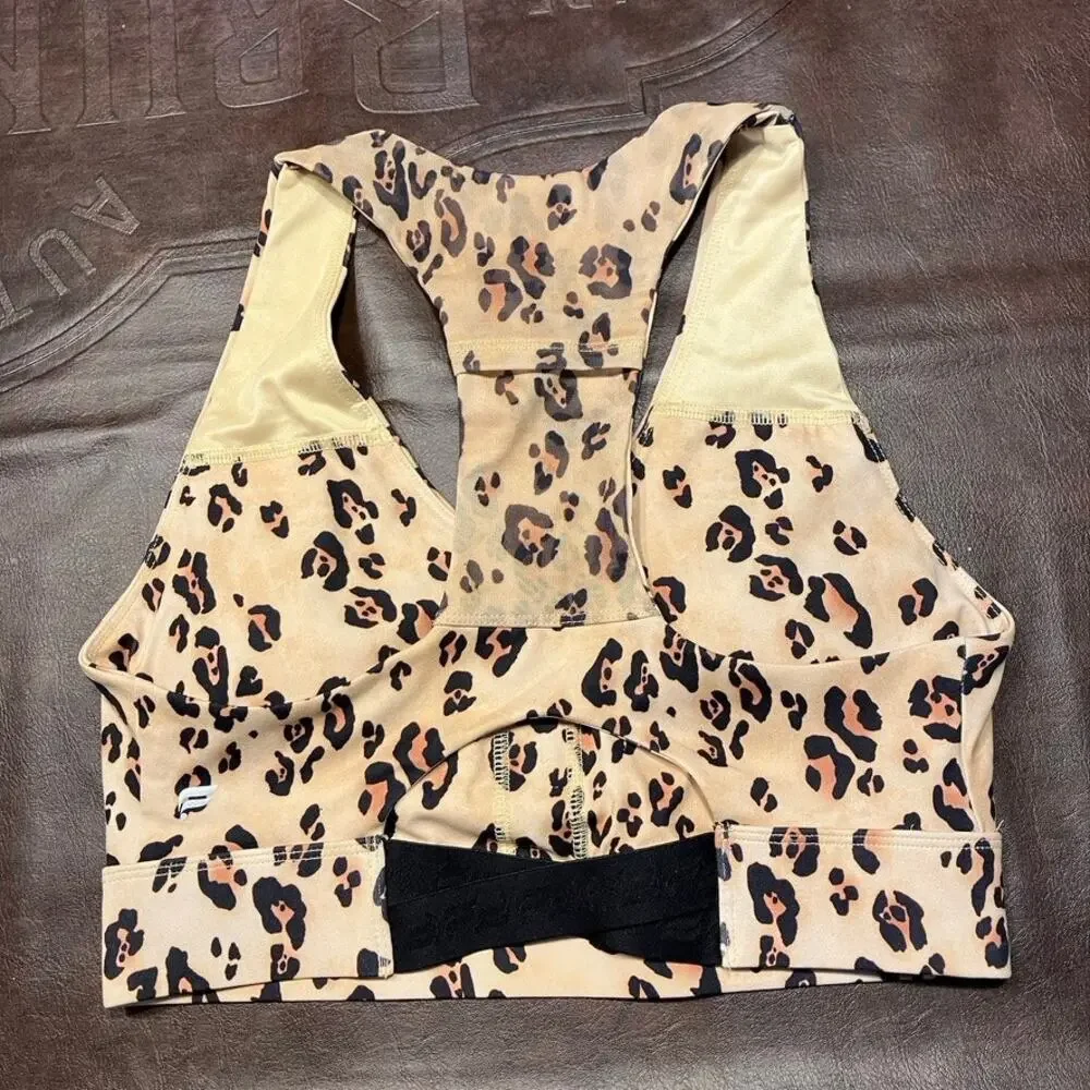Fabletics Pump Two Piece Set Desert Leopard Womens Small New Active Athleisure - Picture 9 of 16